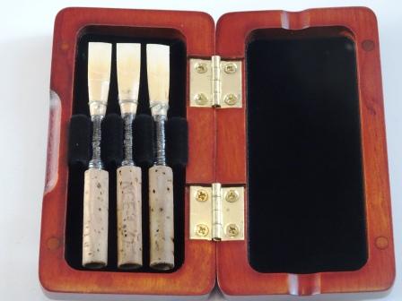 Wooden Oboe Reed Case (3 x Reeds)